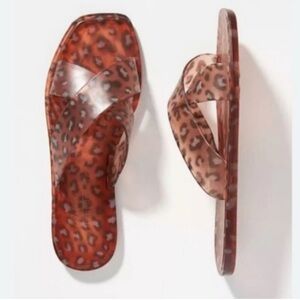 ANTHROPOLOGIE x Matisse NEW Animal Print Jelly Slide Sandals